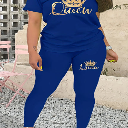 Summer Plus Size Women's Printed Comfortable Casual Set