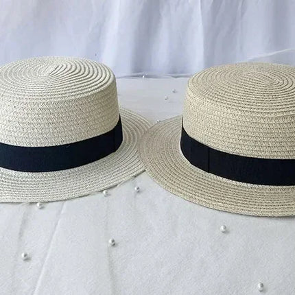 Korean Summer Men's and Women's Top Hats Straw Hats Sunshade Sunscreen Hats Beach Vacation Travel Hat
