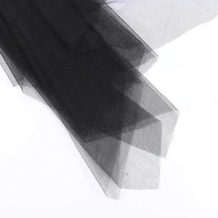 Casual Skirts Punk Sexy Net Yarn High-Waisted Irregular Skirt for Women Summer New European and American Gothic Style Versatile