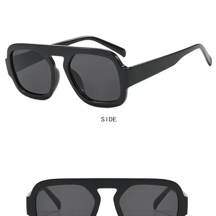 DOHOHDO 2025 Fashion Square Sunglasses Women New Retro Black Brown Thick Frame Pilot Sun Glasses Woman Chic Polygon Shades UV400