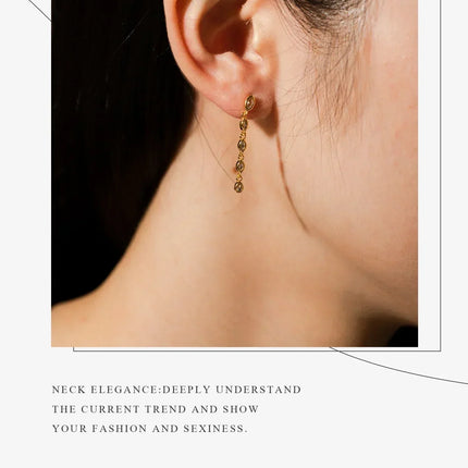 ANDYWEN 100% 925 Sterling Silver Gold Spicy Earring Chain Ovals Locker Earring Women Pendientes Luxury Fine Jewelry 2023 Clips