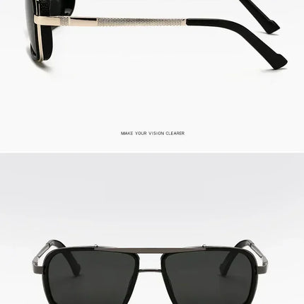 New Sunglasses Punk Sunglasses New Men's Square Uv400 Twin-beam Aviator Sunglasses