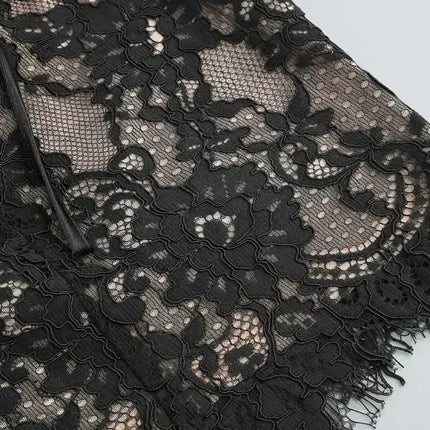 TARUXY Sexy Lace See-through Patchwork Corset Dress Female Bodycon Elegant Party MIrrgualr Mini Dress Women Tube Top Dress New