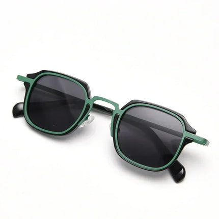 Caterside Punk Retro Polarized Sunglasses Men Mental Fashion Square Sun Glasses Women Outdoor Travel Driving Eyewear UV400