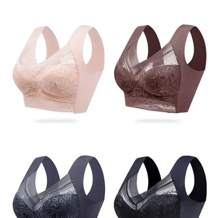 L-6L Women Large Bra Push Up Ice Silk Seamless upper Bralette Lace Wireless Summer Bras Plus Size Top Lingerie Underwear 15019