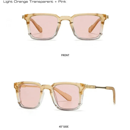 SHAUNA New Square Women Luxury Sunglasses Retro Rivets Men Gradient Shades UV400 Sun Glasses