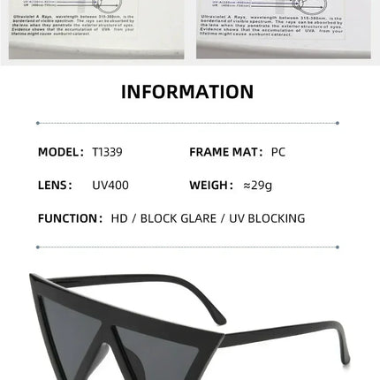 Oversized Triangle Punk Shiled Sunglasses Women Big Frame 2025 Luxury Brand Windproof Eyewear For Ladies UV400 Goggle Shades