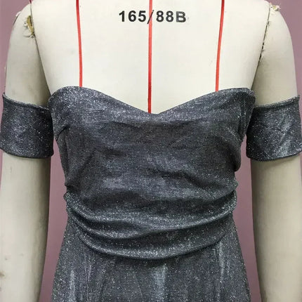 BKLD 2025 Evening Party Dress Sequin A-Line Strapless Sexy Fashion Solid Color Split Long Dresses Solid Color Women Clothing