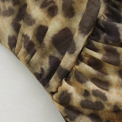 Vintage Women Irregular Leopard Bodysuits