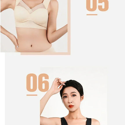 Women's Strappy Push Up Bra Seamless Padded Tops Casual Plus Size Soft Wireless Woman Bras XL-6XL Ice Silk Underwear