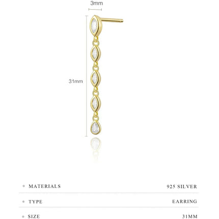 ANDYWEN 100% 925 Sterling Silver Gold Spicy Earring Chain Ovals Locker Earring Women Pendientes Luxury Fine Jewelry 2023 Clips