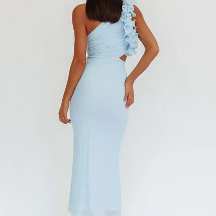 Articat Elegant Slant Shoulder Flower Bodycon Party Club Evening Dress Women Sexy Backless Slim Spring/Summer New  2025 Vestido