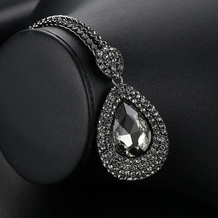 New Arrival Long Necklaces for Women 2024 Fashion Gray Crystal Choker Collier Femme Statement Necklaces & Pendants Accessories