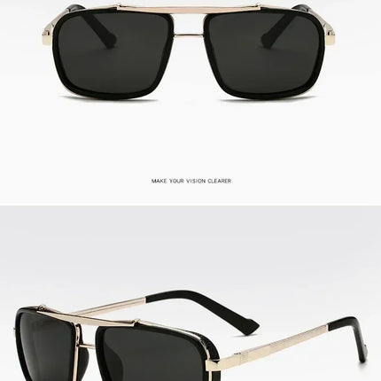 New Sunglasses Punk Sunglasses New Men's Square Uv400 Twin-beam Aviator Sunglasses