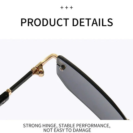 Rimless Sunglasses Rectangle Fashion Popular Women Men Shades Small Square Sun Glasses For Female male Summer Traveling Oculos