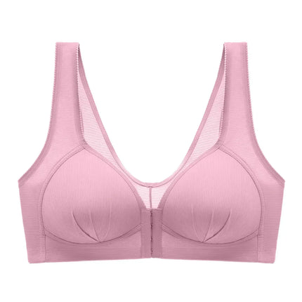 WTEMPO Plus Size Thin Non-steel Ring Front Buckle Cotton Bra Gathered Comfortable Underwear Soft Collection lingerie