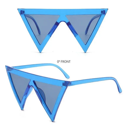 Oversized Triangle Punk Shiled Sunglasses Women Big Frame 2025 Luxury Brand Windproof Eyewear For Ladies UV400 Goggle Shades