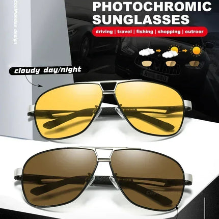 2024 UV400 Polarized Sunglasses Men Women Outdoor Discoloration Eyewear Men Trendy Photochromic Night Vision Sun Glasses