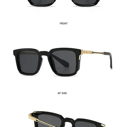 SHAUNA New Square Women Luxury Sunglasses Retro Rivets Men Gradient Shades UV400 Sun Glasses