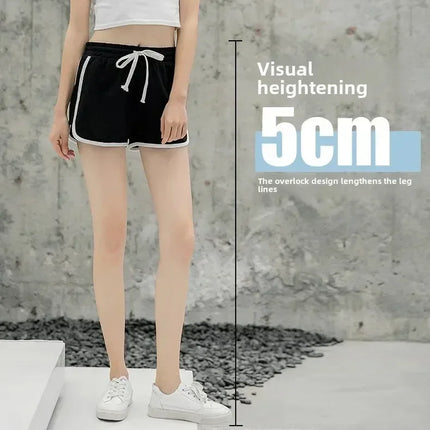 Women Striped Casual Shorts Korean Harajuku Loose All Match Sports Shorts Summer Fashion Simple Yoga Thin Mini Shorts Female