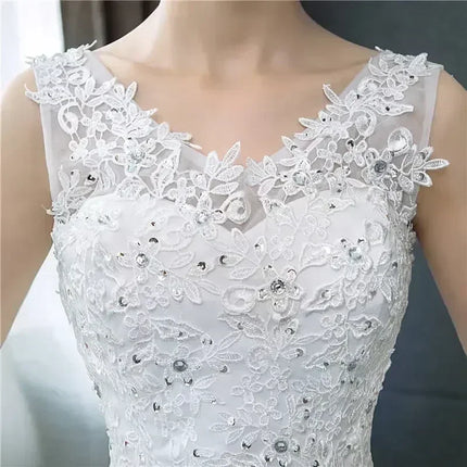 Plus Size Wedding Dress - V-Neck Sequined Ball Gown Customizable | Femstylo