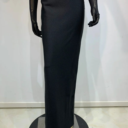 Summer Bandage Dress 2025 Women Celebrity Sexy Diamonds Crystal Black Maxi Long Bodycon Elegant Evening Club Party Dress