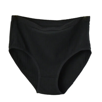 1pc Women's Cotton High Waist Panties – Vertical Stripe Plus Size Underwear Breathable Solid Lingerie Shorts Simple Lady Briefs
