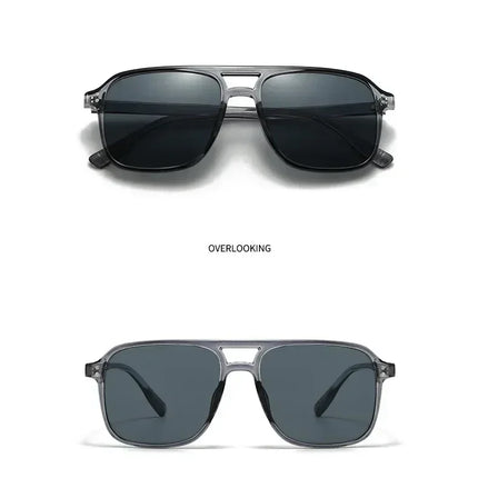 SO&EI Fashion Double Bridges Square Rivets Women Sunglasses Retro Men Gradient Shades UV400 Sun Glasses