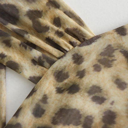 Vintage Women Irregular Leopard Bodysuits