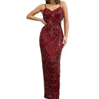 burgundy dress / M