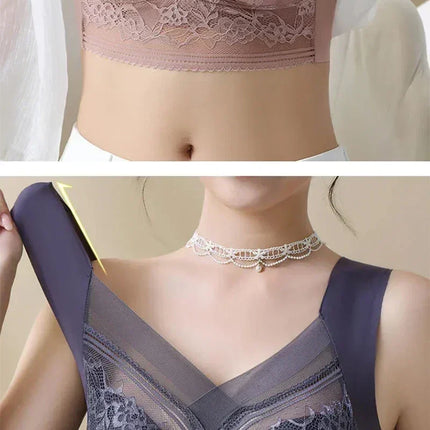 L-6L Women Large Bra Push Up Ice Silk Seamless upper Bralette Lace Wireless Summer Bras Plus Size Top Lingerie Underwear 15019