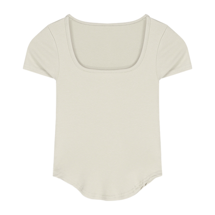 Pure Color Slim Short Sleeve Tees Women 2022 Summer Y2k Crop Fashion Sexy Blouse