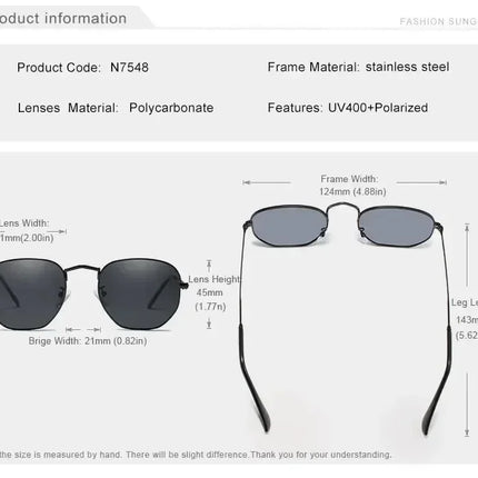 KINGSEVEN Fashion Women Polygon Sunglasses Men Polarized UV400 Sunscreen Round Thin Frame Glassses Luxury Causal Driving Eyewear