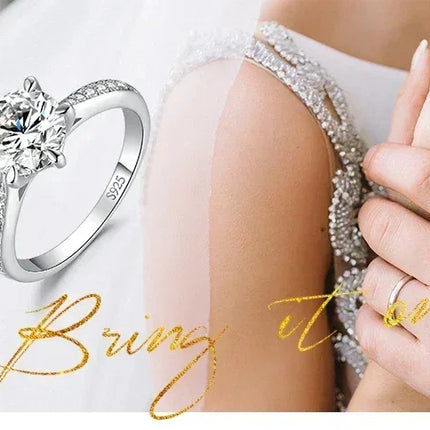 JewelryPalace Moissanite D Color 0.5ct 1ct 1.5ct 2ct 3ct Round S925 Sterling Silver Wedding Engagement Ring for Women