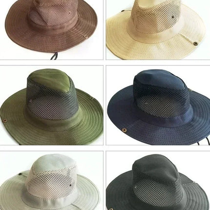 Summer Mesh Fishing Hat Outdoor Breathable Casual Cool Hat Mountaineering Sun Fisherman Hat (7  Colors)