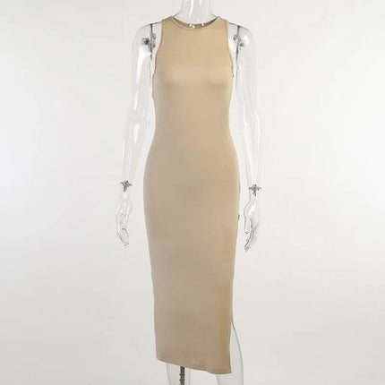 Y2K solid Sexy slit Club Party Night Wrap Bodycon Dress