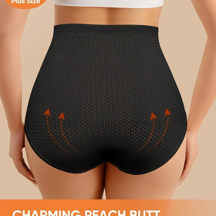 4pcs Plus Size Women'S High-Waist Briefs - Breathable Mesh & Lace Trim, Enhanced Comfort, Breathable Summer Panties in Black,