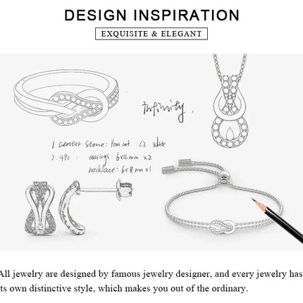 JewelryPalace New Arrival Infinity Love Knot Gemstone 925 Sterling Silver Statement Ring for Woman Fashion Classic Fine Jewelry