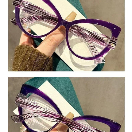 Women Large Cat Eye Reading Glasses Trendy Fashionable Oversized Far Sight Eyeglasses Men Female Anti-blue Plus Diopter Glasses