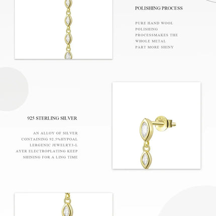 ANDYWEN 100% 925 Sterling Silver Gold Spicy Earring Chain Ovals Locker Earring Women Pendientes Luxury Fine Jewelry 2023 Clips