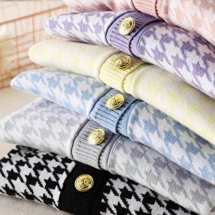V-neck Striped Cardigans Sweaters Long Sleeve Loose Knitted Open Stitch Outwear