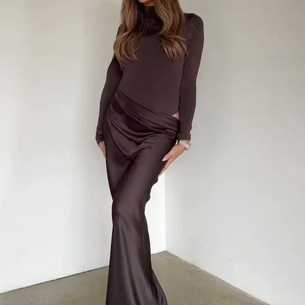 JULISSA MO Satin Sexy Hollow Out Women Maxi Dress Black Sleeveless High Waist Dress Female Autumn Skinny Elegant Party Clubwear