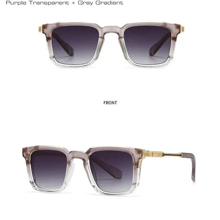 SHAUNA New Square Women Luxury Sunglasses Retro Rivets Men Gradient Shades UV400 Sun Glasses