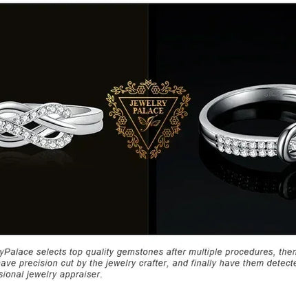 JewelryPalace New Arrival Infinity Love Knot Gemstone 925 Sterling Silver Statement Ring for Woman Fashion Classic Fine Jewelry