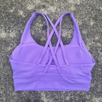 Solid Color Women Cross  Fitness sport Bra soft high strength Tight Top Comprehensive Training Gym Yoga Underwear With Chest Pad