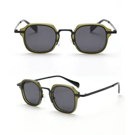 Caterside Punk Retro Polarized Sunglasses Men Mental Fashion Square Sun Glasses Women Outdoor Travel Driving Eyewear UV400