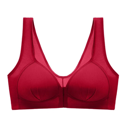 WTEMPO Plus Size Thin Non-steel Ring Front Buckle Cotton Bra Gathered Comfortable Underwear Soft Collection lingerie