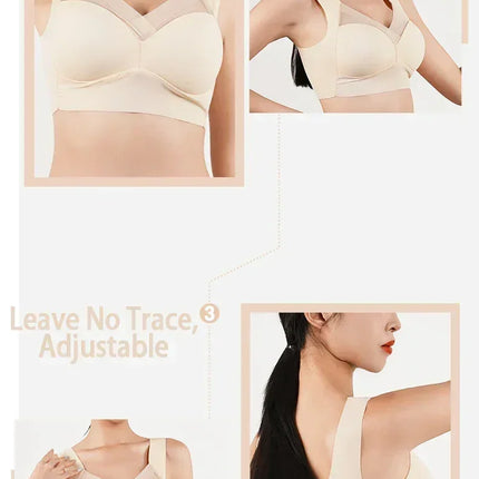 Women's Strappy Push Up Bra Seamless Padded Tops Casual Plus Size Soft Wireless Woman Bras XL-6XL Ice Silk Underwear