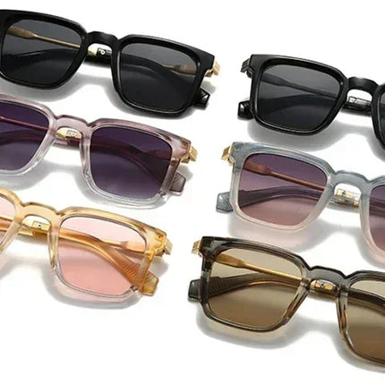 SHAUNA New Square Women Luxury Sunglasses Retro Rivets Men Gradient Shades UV400 Sun Glasses
