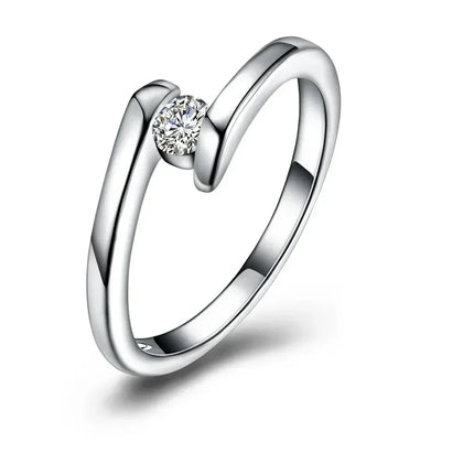925 Sterling Silver Women Ring 7-10# Fine Simple Shiny Zircon Fashion Wedding Gift Charm Party Jewelry Accessories Wholesale